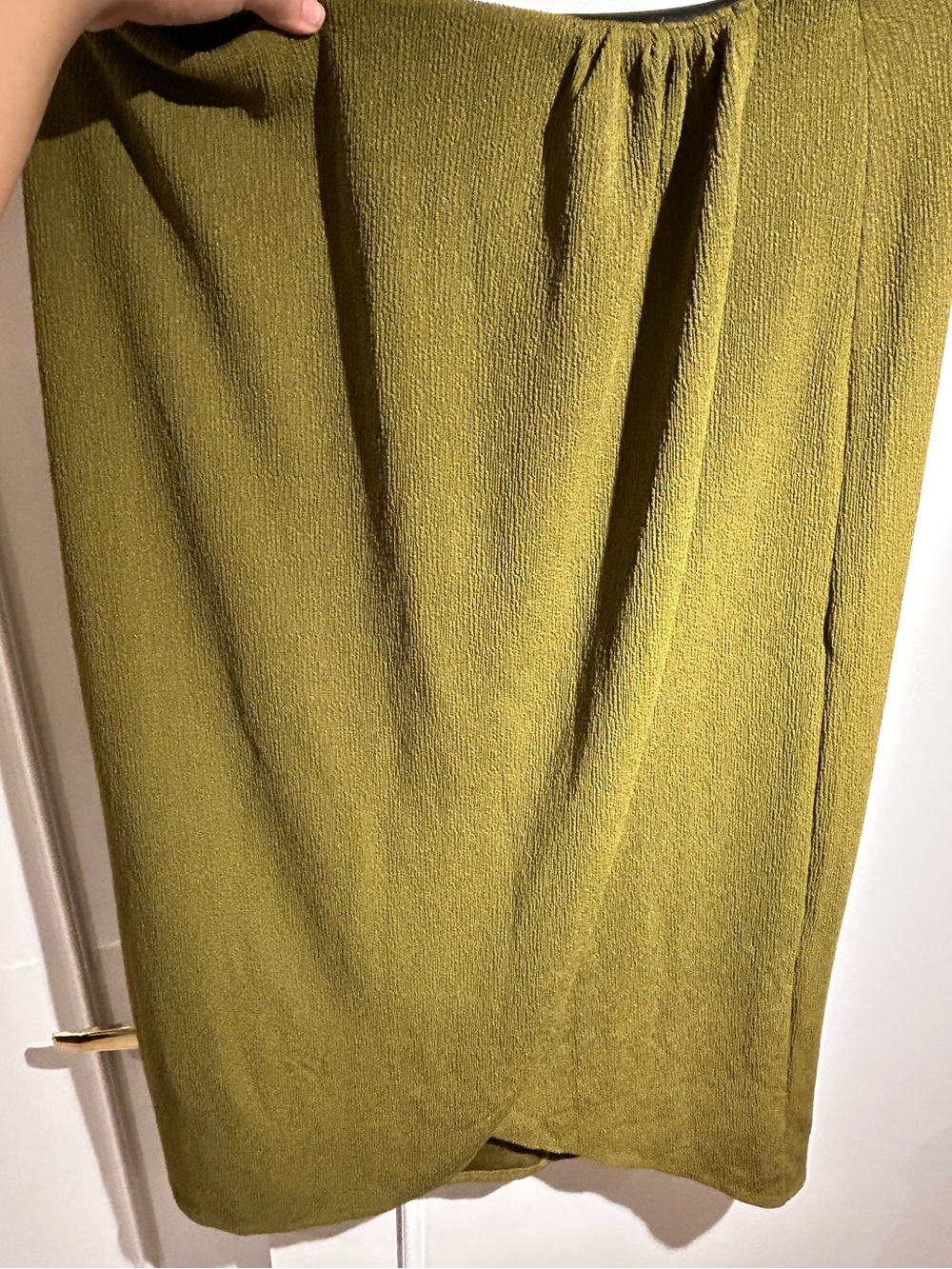 Ann Taylor Olive Green Textured Pencil Skirt